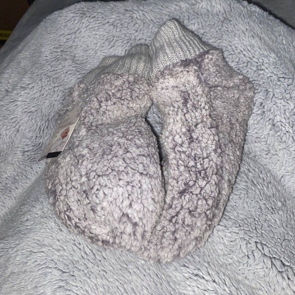 Grey Slipper Sock Booties